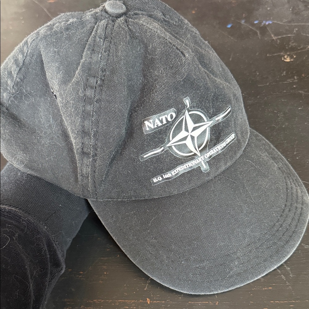 Vintage NATO H.Q. 16th Expeditionary Operations Group Black SnapBack Cap